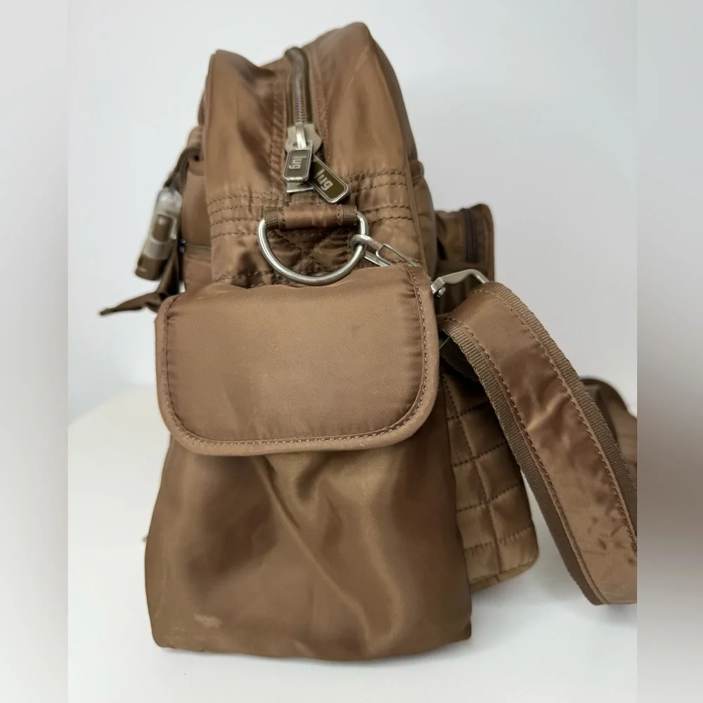 Lug Tuk Tuk Brown Quited Carry All Baby Diaper Bag Changing Pad Travel Overnight
